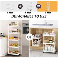 Gambar 5 Tiers Trolley Organizer Auxiliary Rolling Cart With Wheels Shelf Kitchen Furniture Cabinet Storage Rack Bathroom Mobile Cart dari Sitiii Musrifahh&amp;78 undefined 2 Tokopedia