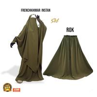Gambar Hasna Moslem French Khimar  Set Rok Lancip khimar Simple Syari Cantik Jilbab Tangan Resleting Pita Khimar Panjang Elegan Fashion Muslimah Wudhu Friendly Kerudung Wolfis Wanita D3V!! dari Vivian99 undefined 5 Tokopedia