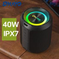Gambar Ohayo X3 Portable Bluetooth Speaker 40W,IPX7 Waterproof Wireless Speaker with Colorful Lights TF Card/AUX in, For Camping Hiking dari rasendya store undefined 2 Tokopedia