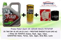Gambar Paket Ganti Oli Mobil DAIHATSU XENIA & DAIHATSU TERIOS - TOYOTA MOTOR OIL TMO 5W-30 API SN 4 LITER & Filter Oli & Engine Flush dari TFORCE MOBIL undefined 1 Tokopedia