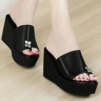 Gambar SEPATU SANDAL WEDGES SANTAI PESTA WANITA MAYUMI HITAM MURAH GROSIR VC dari SABRINA FASHION SHOP2 undefined 2 Tokopedia