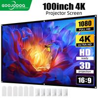 Gambar GOOJODOQ 100/80inch HD Anti-Light Curtain Projector Screen 16:9 Indoor Ultra View Portable Foldable 3D 4K Proyector Screen dari mimmen undefined 1 Tokopedia