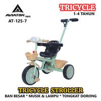 Gambar ikohstore2 Sepeda Roda Tiga Anak Aviator AT125-7 Musik & Lampu Tongkat Dorong Lingkar Pengaman Tricycle Stroller 1-4 Tahun - Grey dari ikohstore2 undefined 2 Tokopedia