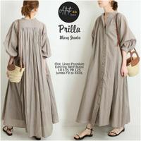 Gambar TERBARU Dress maxy wanita cantik polos bahan linen rami premium. Prilla long dres remaja busui import by alfath Baju Casual Balon Kain Lembut Nyaman Panjang Gamis Kancing Dewasa Katun Garis Kantong - BW, M-L ( 110 CM) dari Hestorema undefined 4 Tokopedia