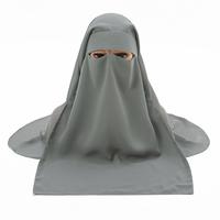 Gambar Muslim Face Cover Scarf Islamic Niqab Burqa Bonnet Hijab Chiffon Veil Headwear Abaya Women's Hijabs Sunscreen Araba Long Wraps dari Xesucila undefined 2 Tokopedia