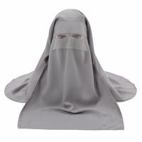 Gambar Muslim Face Cover Scarf Islamic Niqab Burqa Bonnet Hijab Chiffon Veil Headwear Abaya Women's Hijabs Sunscreen Araba Long Wraps dari Xesucila undefined 1 Tokopedia