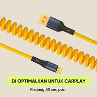 Gambar 【Lilit Kabel Data +Kepala】Fast Charging USB-A to TypeC Micro IOS Lightning Kabel data Lilit kuning Spiral panjang 1.5 meter 6A 240W Pengisi Cepat Cable Charger Adapter Kuat dan Kokoh for Android VIVO XIAOMI HUAWEI OPPO iPhone IOS dari sarjo asman undefined 5 Tokopedia