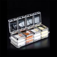 Gambar Clear Seasoning Box, Set of 4 Crystal Seasoning Storage Container with Spoon Clear Seasoning Rack Spice Pots for Pepper Spice dari Melodi Toko Baju undefined 2 Tokopedia