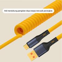 Gambar 【Lilit Kabel Data +Kepala】Fast Charging USB-A to TypeC Micro IOS Lightning Kabel data Lilit kuning Spiral panjang 1.5 meter 6A 240W Pengisi Cepat Cable Charger Adapter Kuat dan Kokoh for Android VIVO XIAOMI HUAWEI OPPO iPhone IOS dari sarjo asman undefined 1 Tokopedia