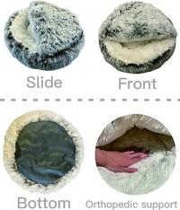 Gambar Soft Plush Round Cat Bed Warm Comfortable Winter Long Plush Pet Cat Bed Round Semi Enclosed Cat Nest For Small Dogs Sleep Bag dari Ireana Shop undefined 5 Tokopedia
