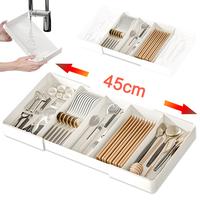 Gambar Expandable Tableware Organizer Silverware Drawer Kitchen Utensil Tray Adjustable Cutlery and Flatware Tray Home Kitchen Tool dari Kalsi Shop1 undefined 2 Tokopedia