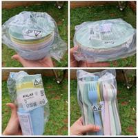 Gambar Best Ikea 1 Paket 36Pcs Kalas Peralatan Makan Anak, Mangkuk Mug / Gelas Piring Sendok Isi 18 Alat Buah Garpu Ikea Set Plastik Terima Kasih dari tokohalte undefined 2 Tokopedia