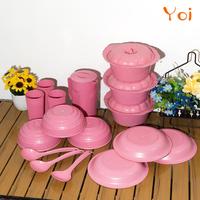 Gambar READY - Yoi - (16 Pcs) Set Peralatan Makan / Set Piring, Mangkuk, Teko, dan Gelas / Cocok untuk Acara Makan Bulat yang Spesial / Sendok 3 Pcs Basi Bulat & Basi Segi 3 Piring 3 Mangkuk 3 Teko 1 Gelas Plastik Sayur Kitchenware dari ChiicCollections undefined 1 Tokopedia