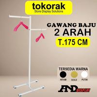 Gambar GAWANG BAJU 2 ARAH RAK GANTUNGAN BESI LAUNDRY BUTIK STAND HANGER PAMERAN GAWANGAN BAJU 2 SISI RAK MINIMALIS dari merapi abadi undefined 2 Tokopedia