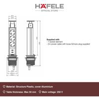 Gambar Hafele Pop-Up Tower Socket - Colokan Listrik - Ø60 mm Code dari Gen prime undefined 3 Tokopedia