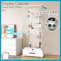 Gambar Lemari Hias Kaca Tempat Tas Lampu LED Tempered Glass Rak Pajangan Figure Display dari nujanahstr undefined 4 Tokopedia