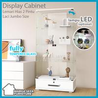 Gambar Lemari Hias Kaca Tempat Tas Lampu LED Tempered Glass Rak Pajangan Figure Display dari nujanahstr undefined 2 Tokopedia