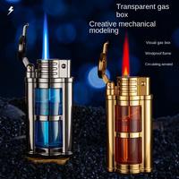 Gambar 2023 New Transparent Visible Fuel Bin Torch Windproof Butane Lighter Men's Gift Cigarette Accessories Cigar Igniter dari dandiherdiyana undefined 4 Tokopedia