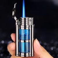 Gambar 2023 New Transparent Visible Fuel Bin Torch Windproof Butane Lighter Men's Gift Cigarette Accessories Cigar Igniter dari dandiherdiyana undefined 1 Tokopedia
