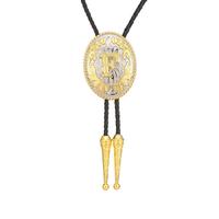 Gambar Gold Letter ABCDEFG oval shape bolo tie for man Indian cowboy western cowgirl leather rope zinc allo dari Malimbo store undefined 1 Tokopedia