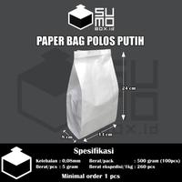 Gambar [1 PAK ISI 100 PCS] KANTONG Paper Bag Polos Putih & Coklat / Kantong Kertas Bungkus Roti Gorengan dari tokjulias undefined 4 Tokopedia