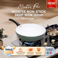 Gambar Master Pan Montee Wajan Anti Lengket 30cm Non-Stick Deep Wok - Olive Green dari Master Pan undefined 1 Tokopedia