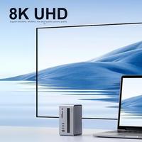 Gambar Hagibis U100 Ultra+ USB C Docking Station Triple Monitor, LED Strip Light USB-C Hub Type-C Adapter with 8K DP&HDMI, M.2 SSD Enclosure, 100W PD, 10Gbps USB 3.1, 2.5G RJ45 for MacBook Air Pro, Laptop dari Hagibis Indonesia undefined 4 Tokopedia