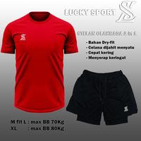 Gambar Stelan Jersey dan Celana Pendek Sport Olahraga Lari Running Voli Futsal Gym Badminton Tenis Joging Set 2in1 Pria wanita Baju Baju dari bimbaim undefined 5 Tokopedia