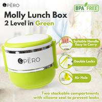Gambar Pero Molly Airtht Lunch Box 1800ML 2 Level with Double Lock / Tempat Makan Anak 2 Tingkat dengan Handle dari Dhaniko Shop undefined 1 Tokopedia
