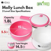 Gambar Pero Molly Airtht Lunch Box 1800ML 2 Level with Double Lock / Tempat Makan Anak 2 Tingkat dengan Handle dari Dhaniko Shop undefined 2 Tokopedia