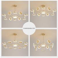 Gambar Lampu gantung ruang tamu aesthetic lampu gantung minimalis modern lampu plafon led hias kamar tidur 3 Warna  lampu Kontrol Dinding dekorasi pelaminan gantung cafe hiasan meja minimalis lampu gantung dapur - 6 kepala dari Auroralights-TOKO undefined 3 Tokopedia