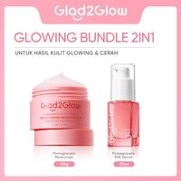 Gambar Imperfect Store - [ Paket Hemat Putih Wajah ] Glad2Glow Glowing bundle all in1 - All Skin 2/3/4/5 PCS Skincare Paket-Brightening toner+Brightening Moisturizer+Cleanser+Brightening Serum Niacinade Extract Hi Mencerahkan Wajah Mencerahkan Melembabkanskin dari Imperfect Storee undefined 2 Tokopedia