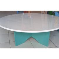 Gambar [Instant] Table Osin Meja Oshin Makan Kafe Belajar Bulat Bundar Lingkaran Bahan Plywood Kaki  Anak Tamu Rumah Warung Lesehan Resto Restoran Cafe Partikel Board Serbuk Polos Gambar Natural Cat Cet Minimalis Tahan Lama RDS1 dari Center Plus Shop undefined 5 Tokopedia