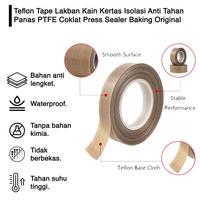 Gambar Teflon Tape Lakban Kain Kertas Isolasi Anti Tahan Panas PTFE Coklat Press Sealer Baking Original dari Glodok123 undefined 3 Tokopedia