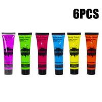 Gambar 25ML/6 Color Cat UV NEON Menyala Dalam Gelap Body Face Painting Glow In The Dark dari Adi-Star_NEW undefined 3 Tokopedia