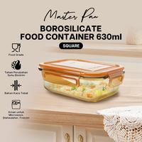 Gambar Master Pan Kotak Makan Kaca Serbaguna Coklat Bening dengan Tutup 630 ml Borosilicate Glass Food Container Amber with Lid Food Grade dari Master Pan undefined 1 Tokopedia