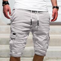 Gambar Mid-Rise Elastic Waistband Drawstring Men Shorts Solid Color Loos dari Sakuraidco undefined 1 Tokopedia