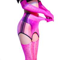 Gambar Elastic Tight Sheer See Through Micro Mini Skirt Women's Ultrathin Dot Halter Socks 4-piece Set With Glove Garters Stockings dari rusyatstore undefined 2 Tokopedia