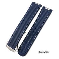 Gambar Aksesoris Jam Tangan Top Quality FKM Fluororubber 19mm 20mm 21mm Watchband for Omega Seamaster Aqua Terra 150 AT150 Soft Fluorous Rubber Watch Strap - Blue white, High Quality Bu dari Jam Impor 2 undefined 2 Tokopedia