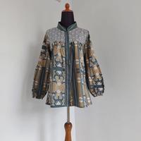 Gambar Baju batik wanita modren lengan balon terbaru MOTIF TIMIKA BALON Kancing Katun Atasan Panjang Salur dari Serene Path Shop undefined 1 Tokopedia