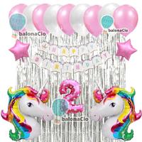 Gambar PAKET BALON UNICORN JUMBO / SET HAPPY BIRTHDAY UNICORN WARNA WARNI 01 Pink Putih - Tanpa Tirai, 4 dari Balonacio undefined 3 Tokopedia