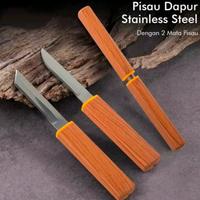 Gambar Pisau Dapur Pisau Iris Buah Daging Sayuran Pisau Potong Motif Kayu Stainless Anti Karat Serbaguna - 2x KTANA 2in1 dari Narasta undefined 1 Tokopedia
