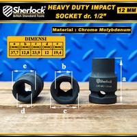 Gambar Kunci Mata Sok Pukul dr. 1/2" Shock / Impact Sock Sherlock 12 mm Cr-Mo - 12 mm dari sherlock tools undefined 5 Tokopedia