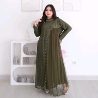 Gambar Gamis Brukat Zanitha Jumbo mewah mutiara  Ld 130 140 dan 150 - GZBJ3 putih, Ld 130 cm dari Yuanita Collection undefined 4 Tokopedia