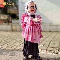 Gambar AKFAS- Akmal Fashion Baju Gamis Anak Premium Cringkle Air Flow 17 - sage green, s dari Akfas Store undefined 4 Tokopedia