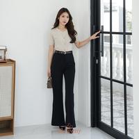 Gambar Clouwny Kino Cutbray Pants Bawahan Celana Panjang Kantor Formal Wanita Simple Classy Stretch Fit to XXL Basic Kulot Casual - Black, L dari CLOUWNY undefined 1 Tokopedia