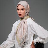 Gambar Shafira - Paola Printed Scarf | Hijab | Jilbab Segiempat - Blue Fog dari Shafiramuslimfashion undefined 3 Tokopedia