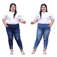 Gambar famira jins jegging celana jeans ripped wanita big size // jeans sobek tidak tembus stretch full karet Biru Legging Muda Brown Panjang 7/9 Skinny - biru muda, 40 dari Famira id_NEW undefined 1 Tokopedia