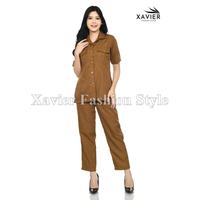 Gambar Xavier Fashion Style Seragam Dinas Wanita PDH Lengan Pendek Saku Atas Cocok untuk ASN & PNS Desain Modern Nyaman Seharian Khaki Muda Semiwoll Adem Kancing Jas Berkualitas Resleting YKK Rok Celana Karet Pinggang - Set CLN K Tua Pendek, L dari Xavier Fashion Style undefined 1 Tokopedia