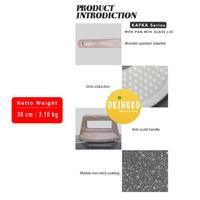 Gambar Wajan Penggorengan Anti Lengket 30CM Kafka Series Wok Pan Dengan Gagang kayu Aluminium Tutup Kaca dari Orinoco Smart Living undefined 3 Tokopedia